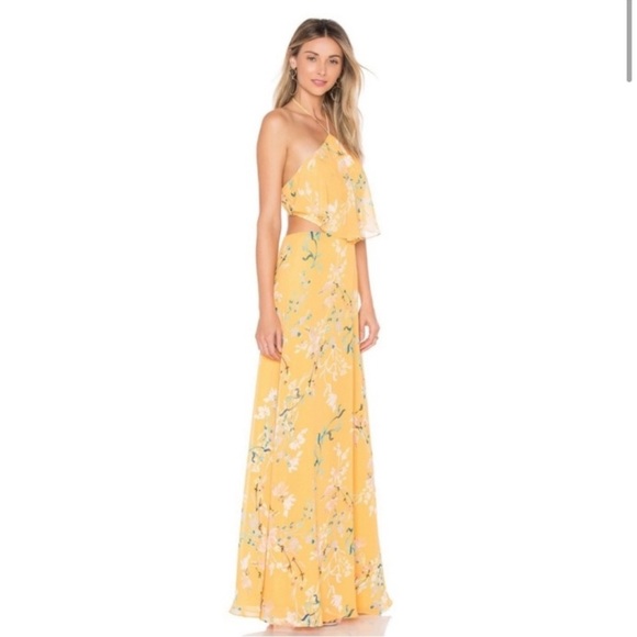 HOUSE OF HARLOW 1960 x Revolve Maxi Dress Zoe Halter Tropical Floral - Picture 3 of 16